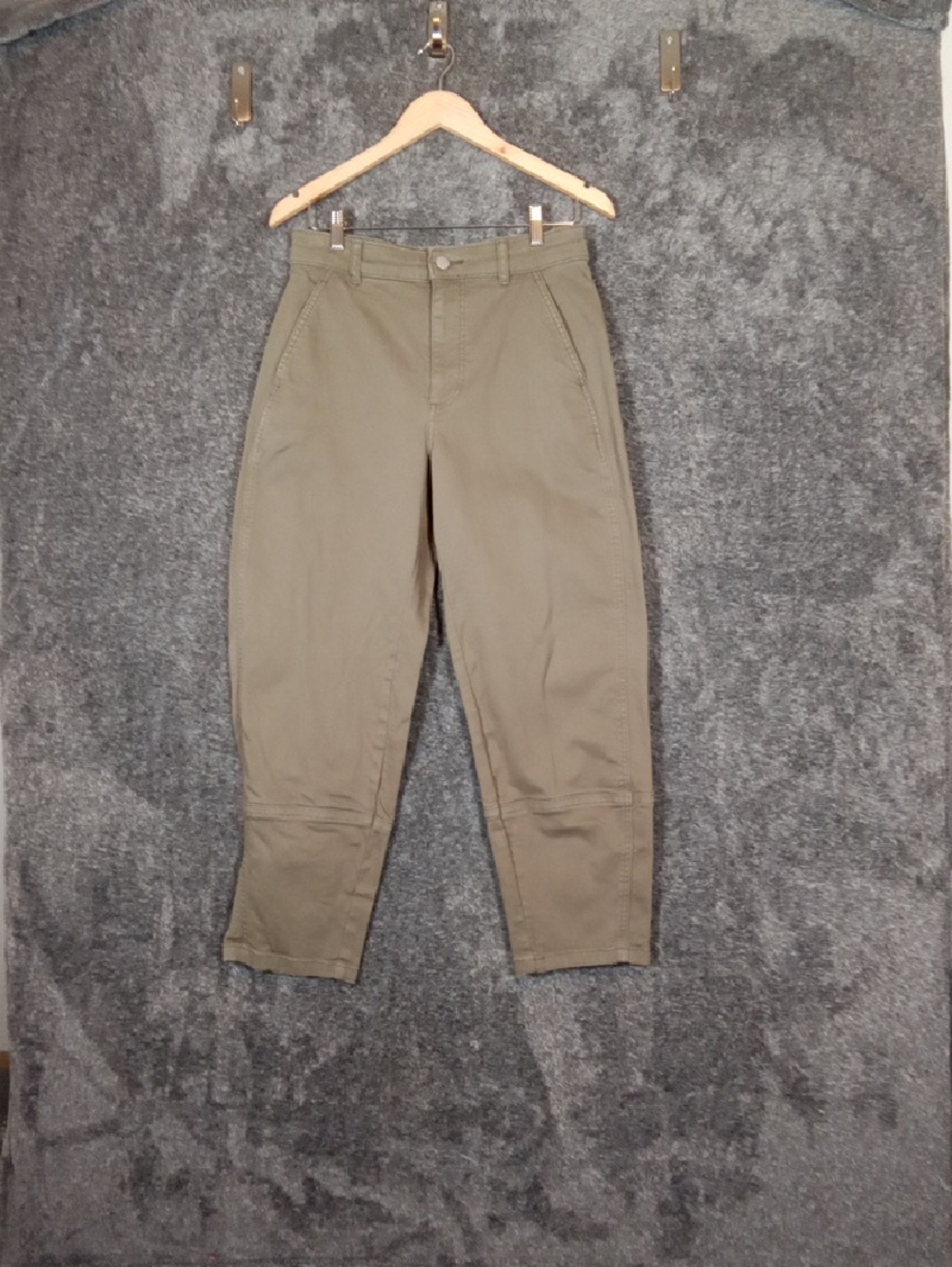 Everlane Olive Green Slim Taper Chinos Organic Cotton Barrel Womens Jeans Sz 6